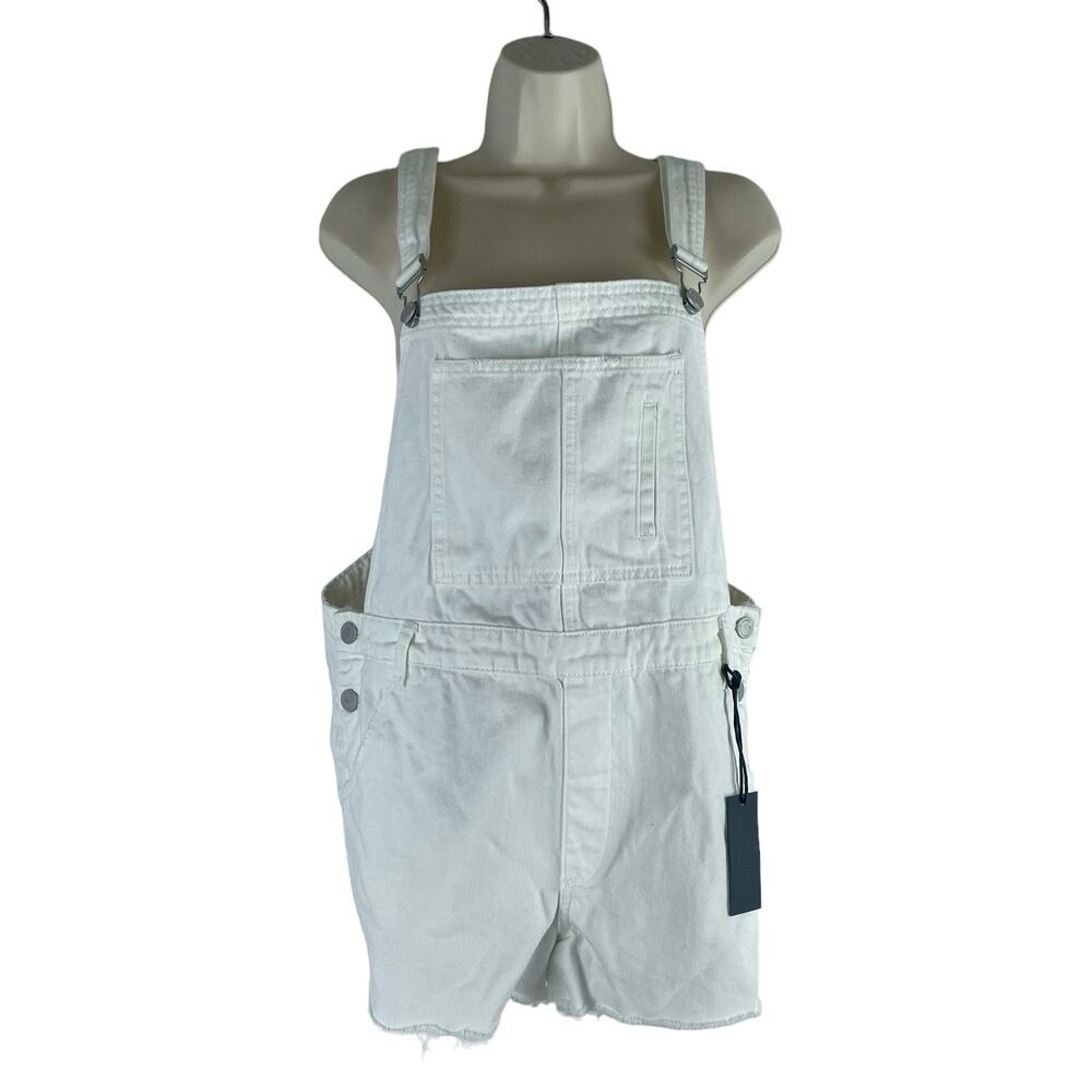 Blank NYC Side Low Cut Denim Shortall Lightbox White Size 31 - Picture 5 of 10